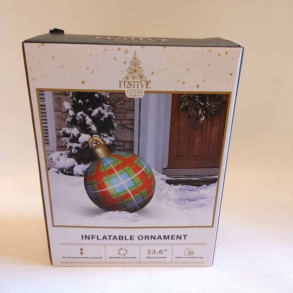 HUGE Christmas Bulb Inflatable Ornament BNIP 60cm Diameter Indoor or Outdoor Use - Picture 4 of 6